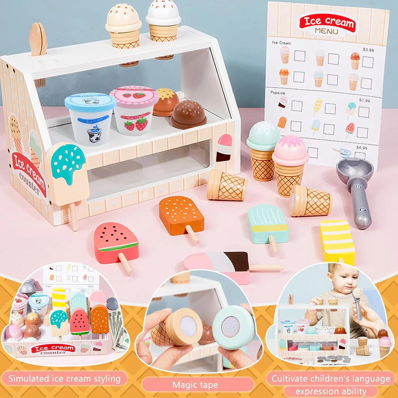 Ice Cream Playset - Kreativt og lærerikt - lekesett med iskrem