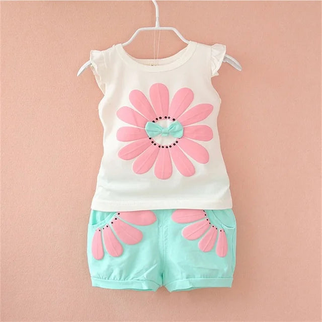Mini Fashion - Sommersett i bomull - shorts og t-skjorte