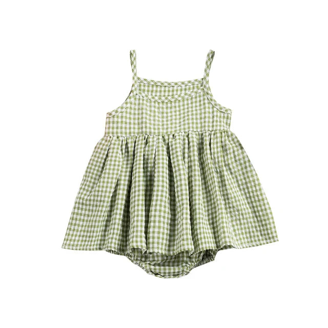 Mini Fashion - Romper - rutete kjole til små jenter