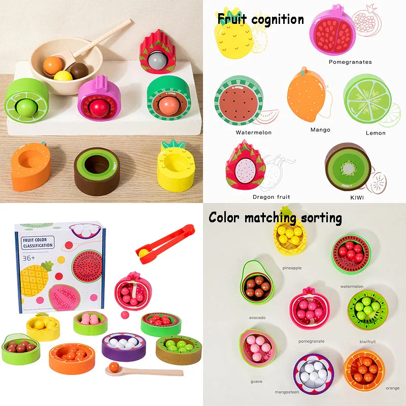 Toddler Clips - Frukt- og formmatch - Sorteringsspill