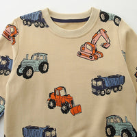 Thumbnail for TruckTales – Myk og varm - genser med fargerike anleggsbiler