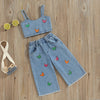 Mini Fashion - Vakkert broderi - Denim sommersett