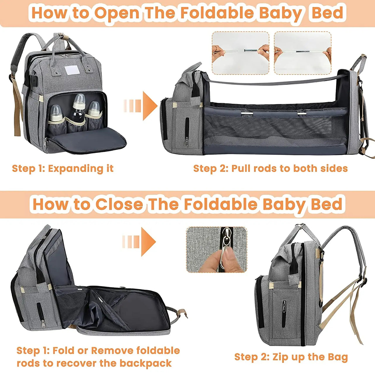 Baby Backpack - Multifunksjonell ryggsekk til babyen - Babyryggsekk