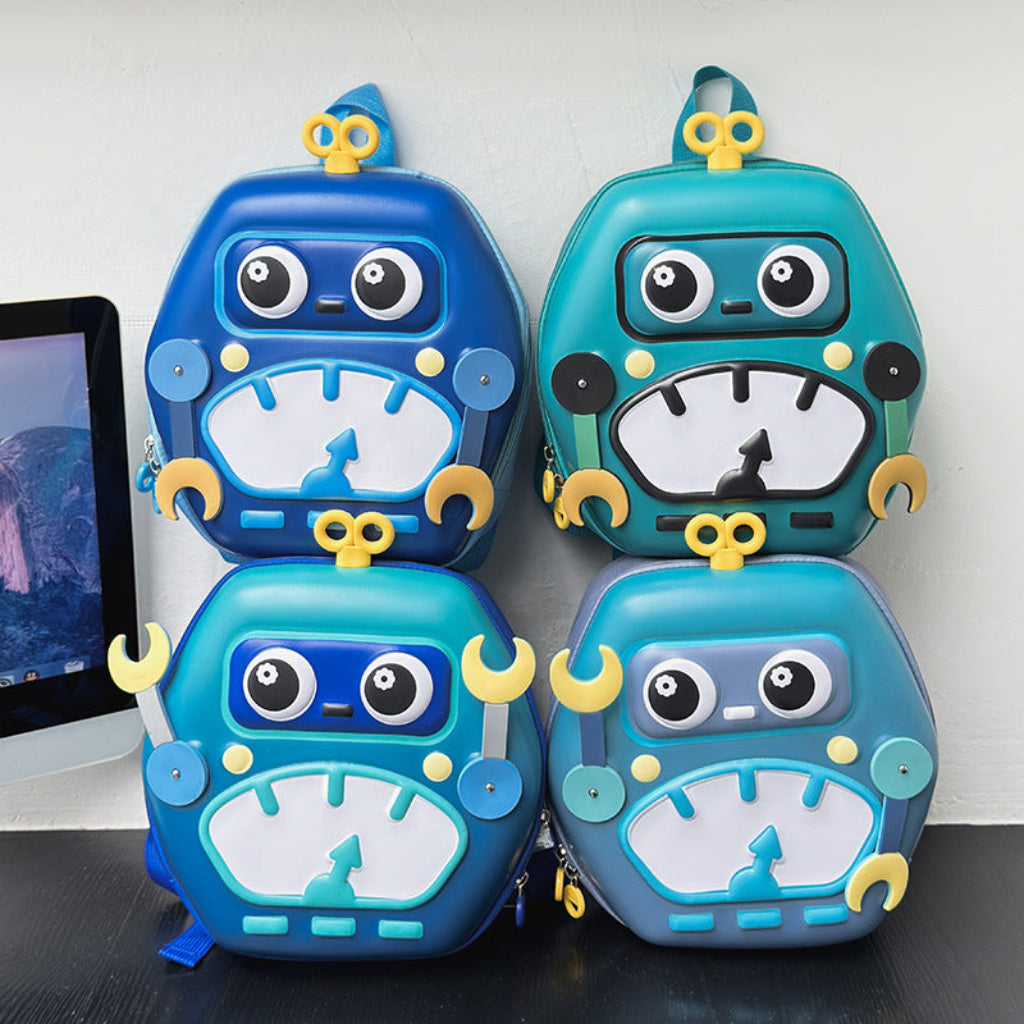 MiniBot – Kult og praktisk – barneryggsekk med robotmotiv