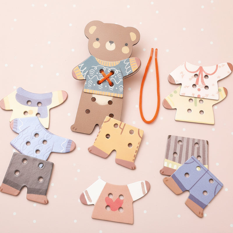 ThreadBear – Søt og lærerik – Montessori-trådleketøy bjørn