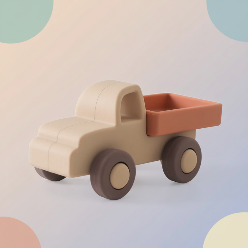 Montessori Silicone Toy Car – Sikker og tyggevennlig – Tygge- og leketøy i silikon i form av et kjøretøy