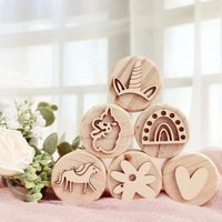 Thumbnail for WoodStamp – Montessori & Kreativt – 6 stk. leirestempler av tre