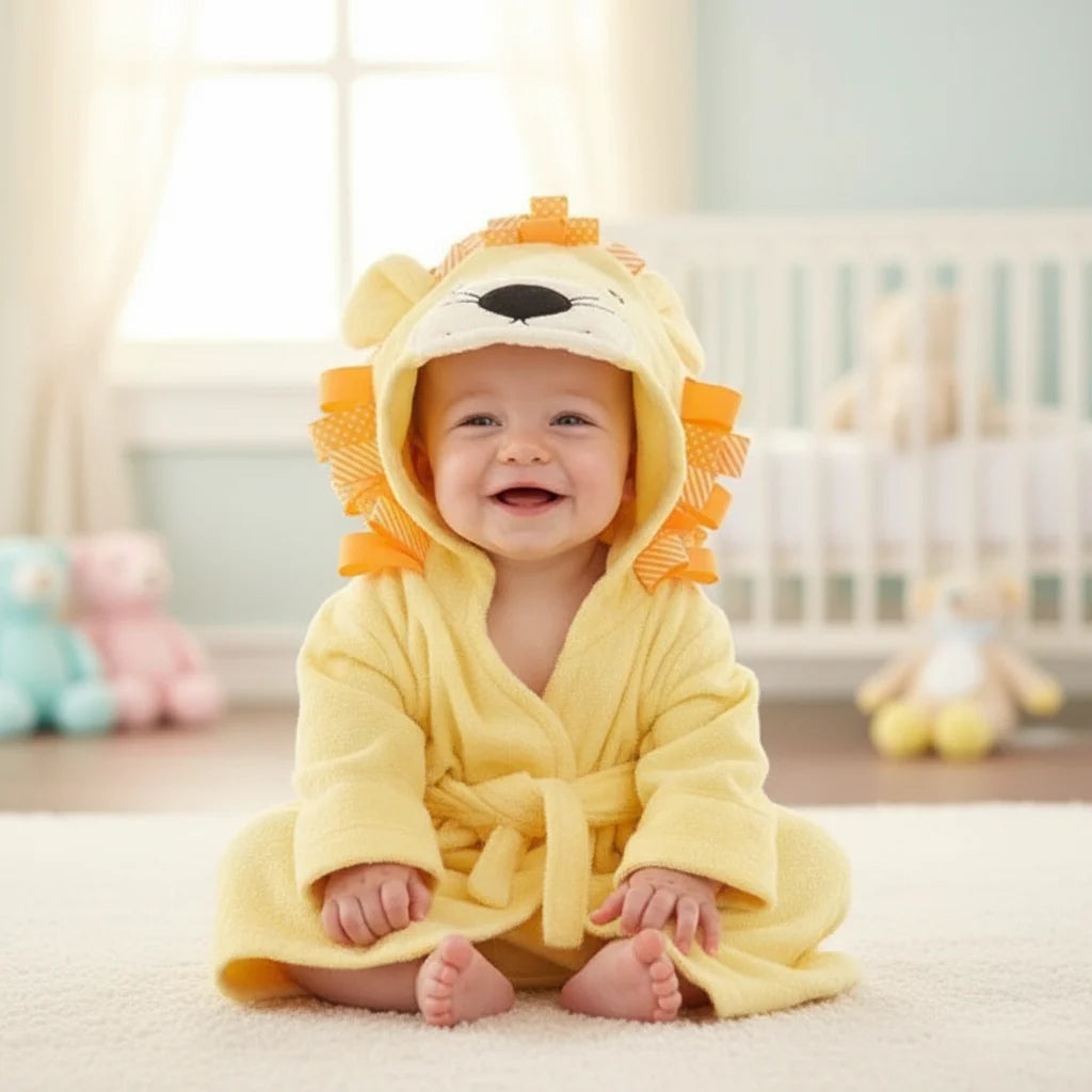 CozyNest – Mykt og absorberende – Badekåpe med dyremotiv