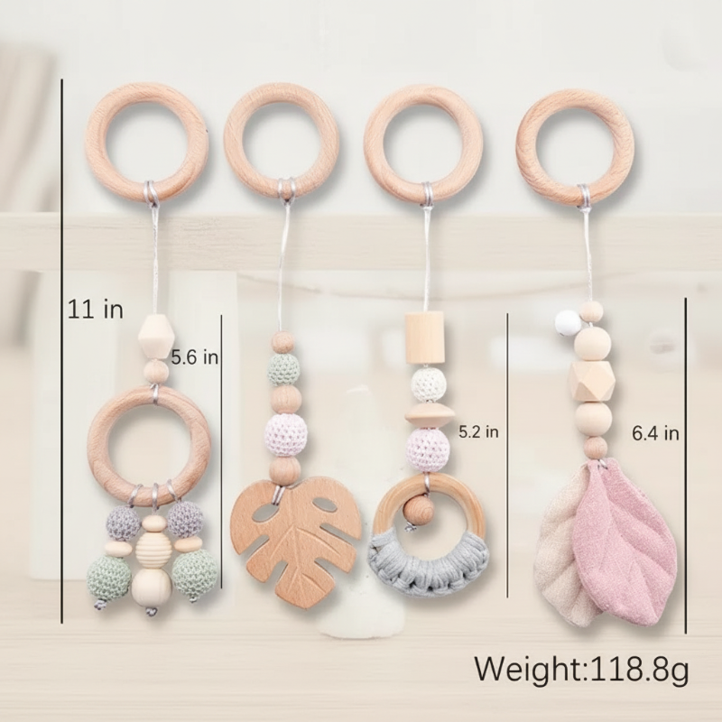 Wooden Baby Rattle Toy – Sansestimulerende og trygt – Baby Gym