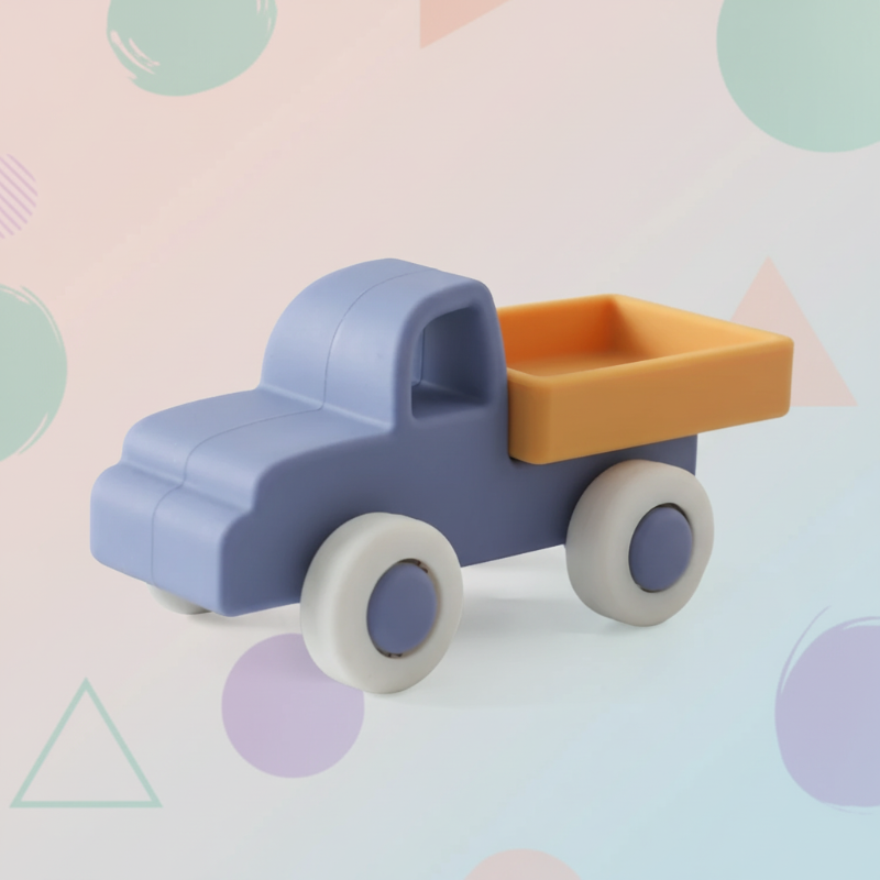 Montessori Silicone Toy Car – Sikker og tyggevennlig – Tygge- og leketøy i silikon i form av et kjøretøy