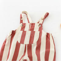 Thumbnail for Striped Overall Romper – Myk og behagelig – Jumpsuit til barn