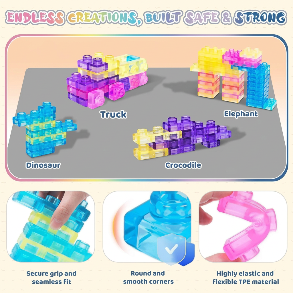JellyBuild – Mykt & kreativt – Fleksible gelé-byggeklosser