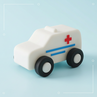 Thumbnail for Montessori Silicone Toy Car – Sikker og tyggevennlig – Tygge- og leketøy i silikon i form av et kjøretøy