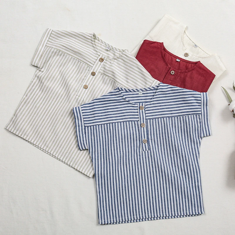 LittleClassic – Elegant og komfortabel – Linneskjorte for gutter med knappedetaljer