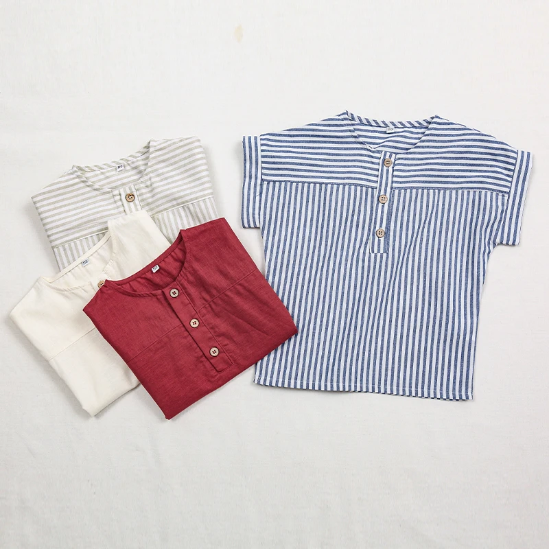 LittleClassic – Elegant og komfortabel – Linneskjorte for gutter med knappedetaljer