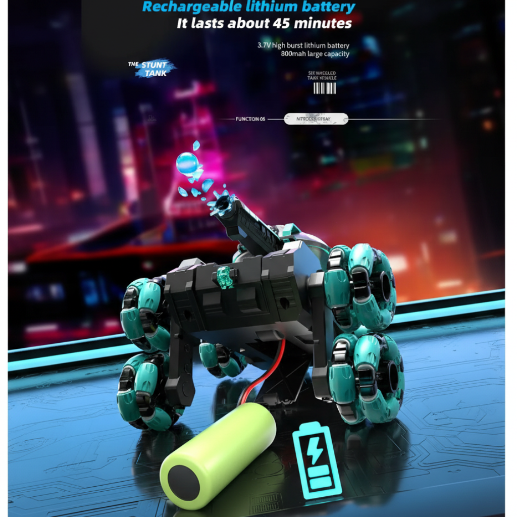 CrazyWheels – Kult og spennende – RC-tankbil med gelball-skytter