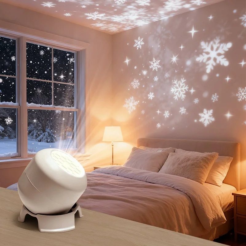 FrostyLight – Magisk og stemningsfull – roterende projektorlampe (jul og Halloween)