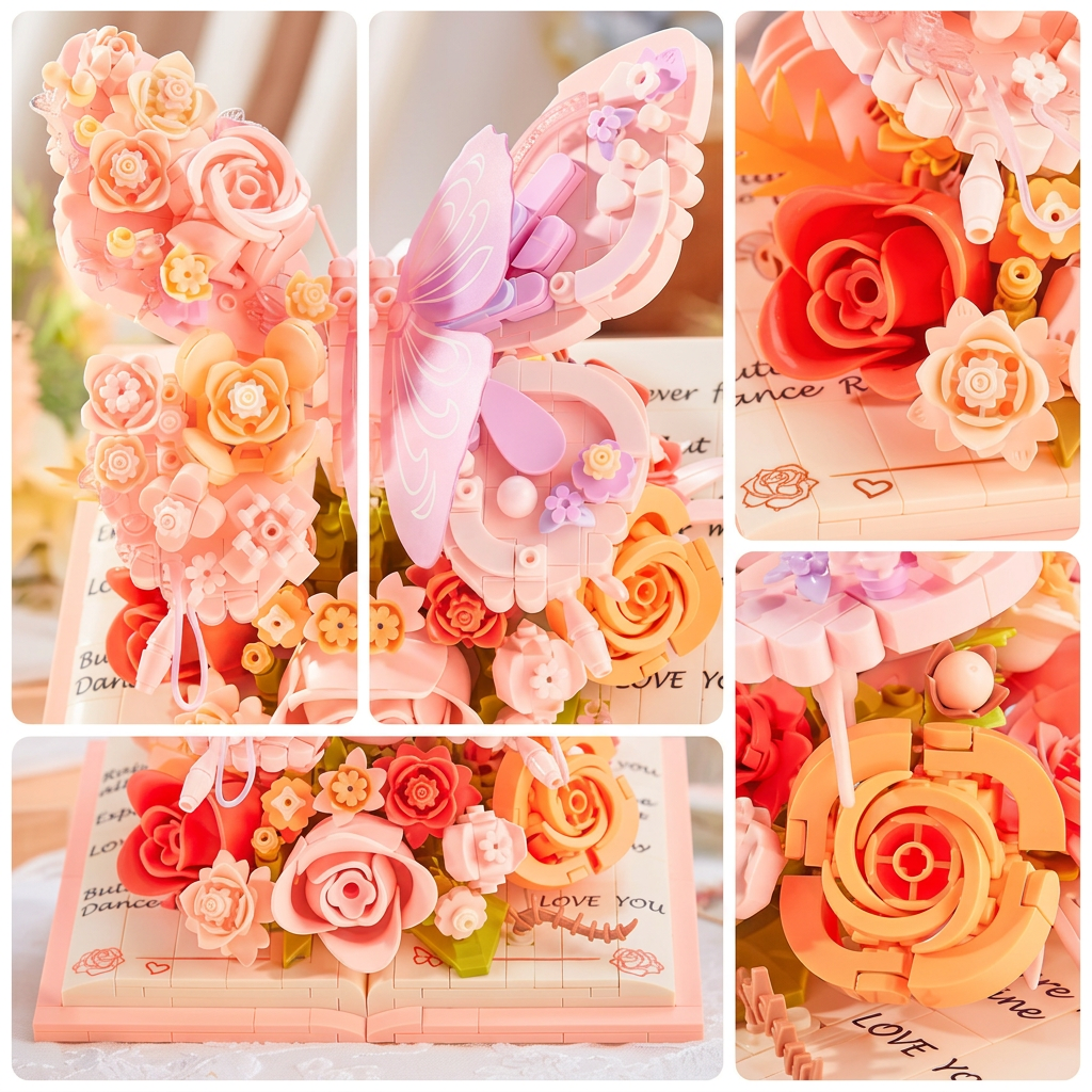 BloomBook – Romantisk og kreativt – 3D-blomsterbok med roser og sommerfugler