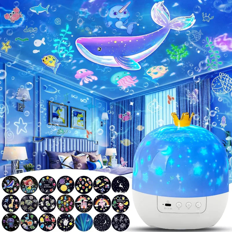 CosmoGlow – Drømmende og kreativ – Galaxy Projector nattlampe med 360° rotasjon