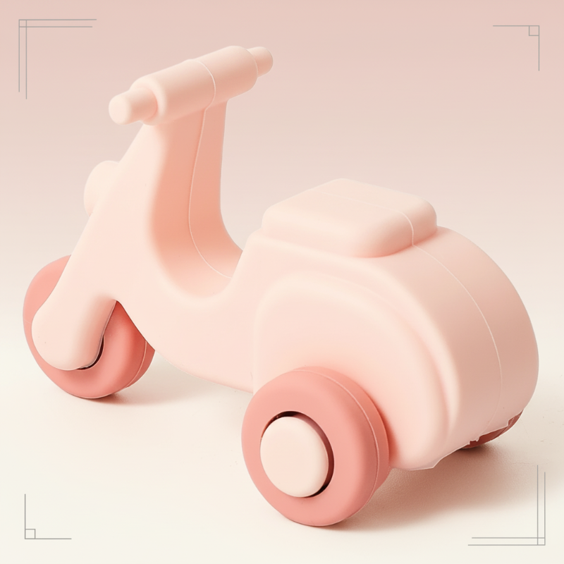 Montessori Silicone Toy Car – Sikker og tyggevennlig – Tygge- og leketøy i silikon i form av et kjøretøy