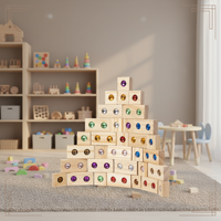 Thumbnail for Rainbow Gem Stacking Blocks – Kreativt og lærerikt – Sett med treklosser til å stable
