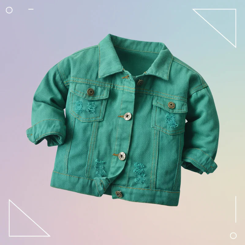 Candy Color-jeansjakke – Lett denimjakke for barn
