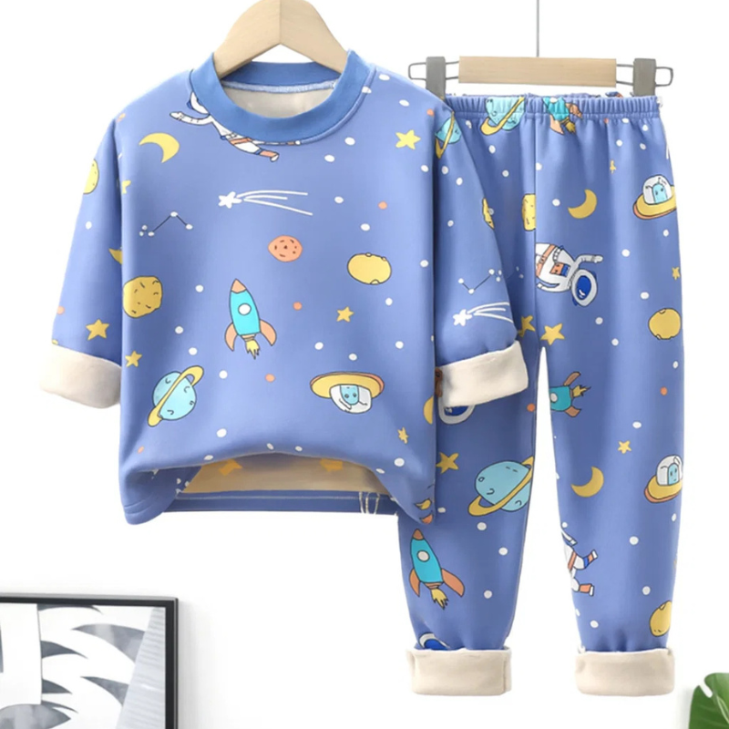 Mini Fashion - Joggedress med kule motiv - Ekstra varm pysj