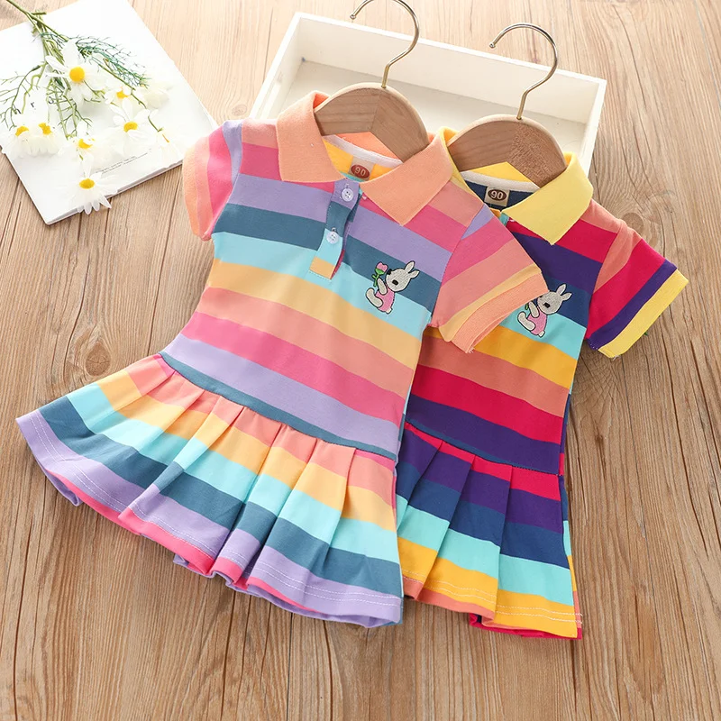 RainbowBabe – Frisk & fargerik – Polo-kjole til barn