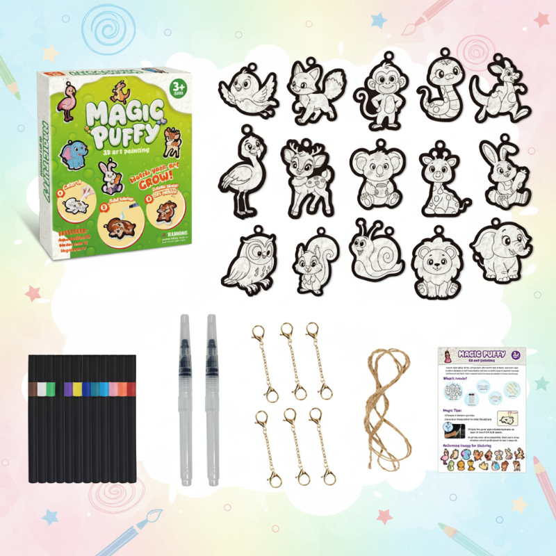 Magic Puff Paint – Kreativt og interaktivt – Håndverkssett med magisk skumtekstur