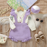 Thumbnail for FloraKnit – Mykt og søtt – babyantrekk med vest, smekke og hårbånd