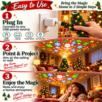 Thumbnail for HolidayBeam – Festlig og stemningsfull – USB-juleprojektor med lysmønstre