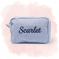 Thumbnail for Striped Name Pouch – Personlig og stilig – Sminkeveske