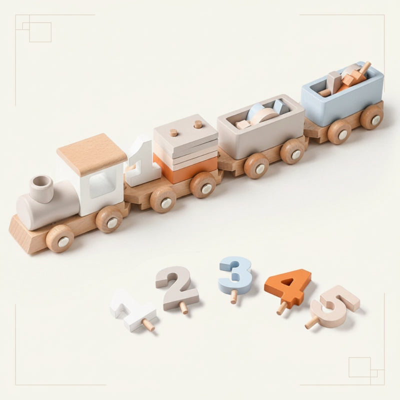 TrainCount –  Klassisk og pedagogisk – Tre-Montessori-tog