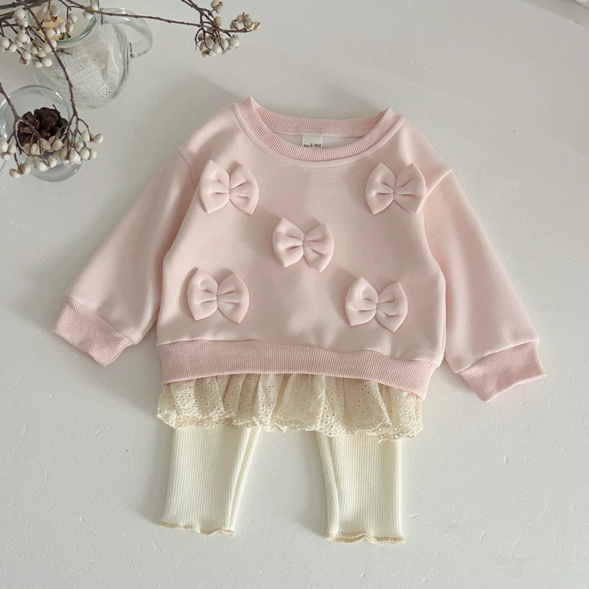 LittleAngel – Mykt og stilig – Babysett med genser og bukser med elastikk