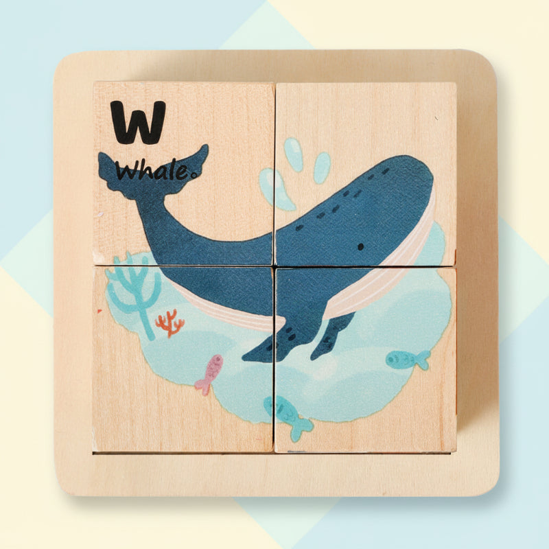 WoodMind – Kreativt og lærerikt – 6-i-1 Montessori dyre-trepuslespill