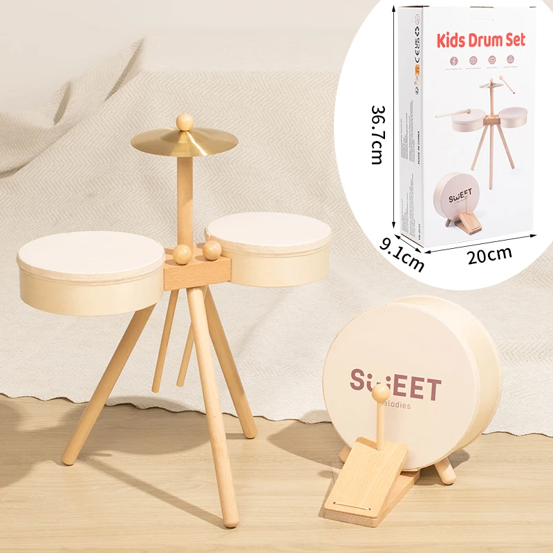 Kids Wooden Drum Toy – Musikk & Kreativitet – Trommesett