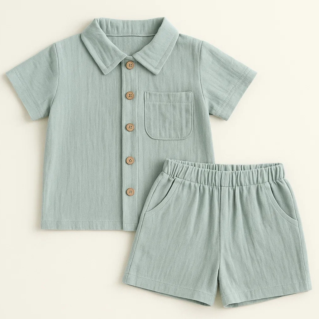 Mini Fashion - Sommersett i bomull og lin - Behagelig komfort