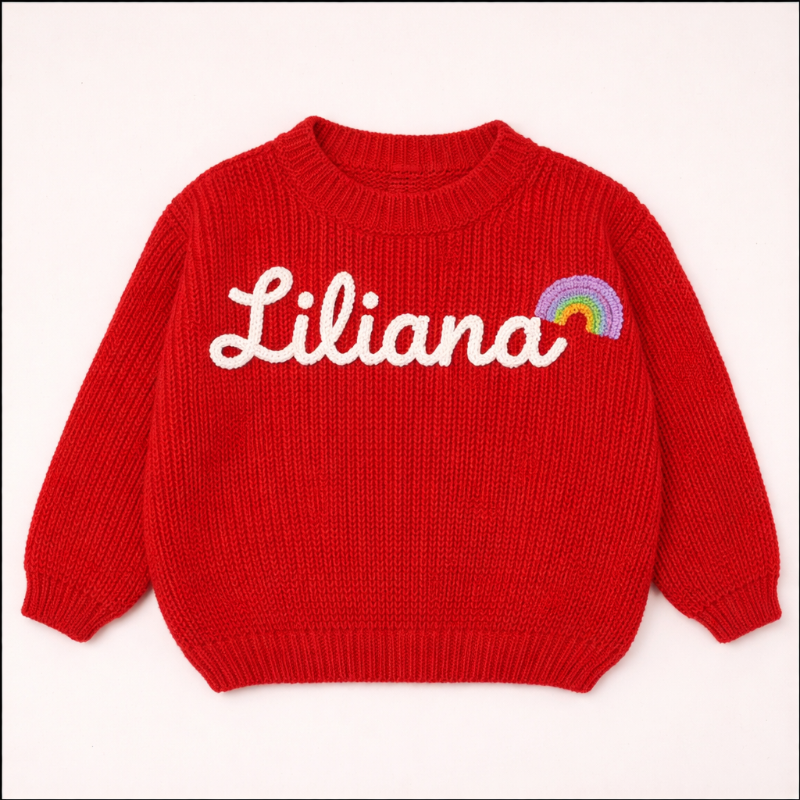 TinyStitch – Personlig strikket navnetrøye for barn