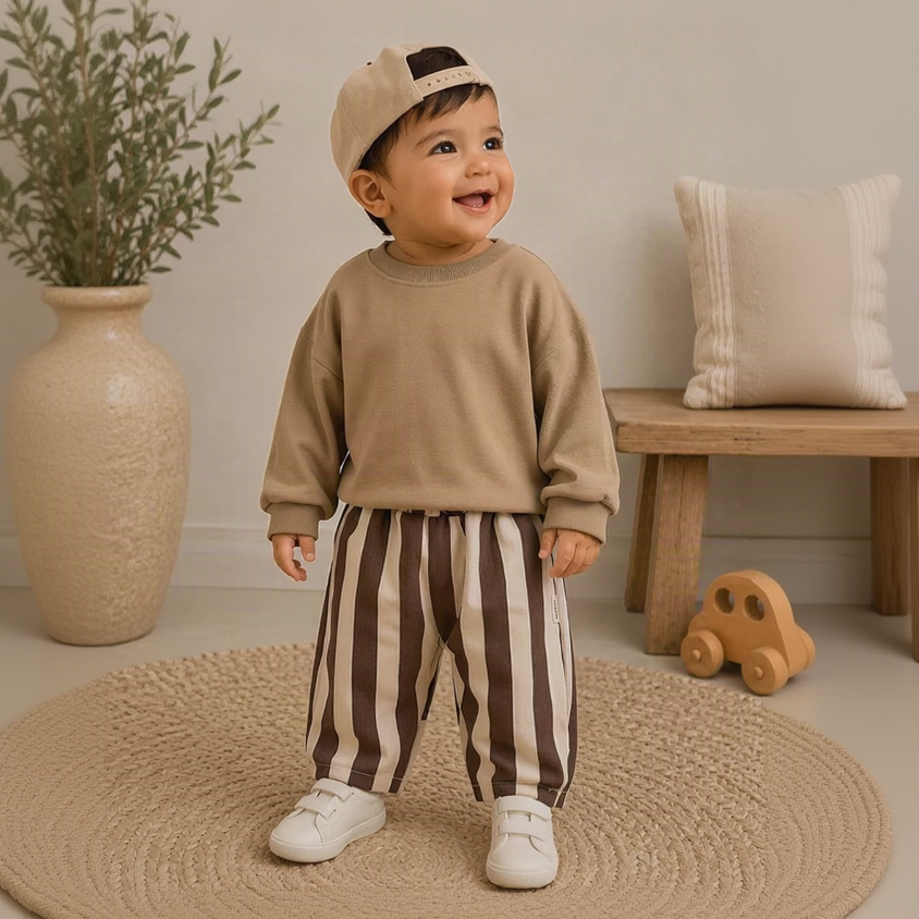 SoftStripe – Myk og behagelig – babybukser med stripete mønster