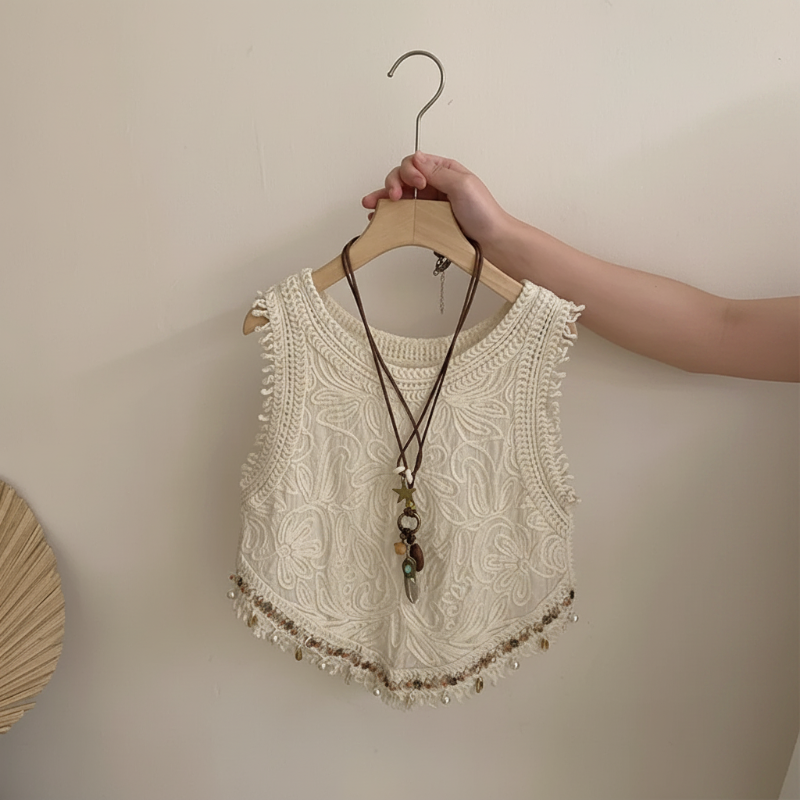 TinyTrends – Boho Chic & Søt – Heklet topp med rutete skjørt