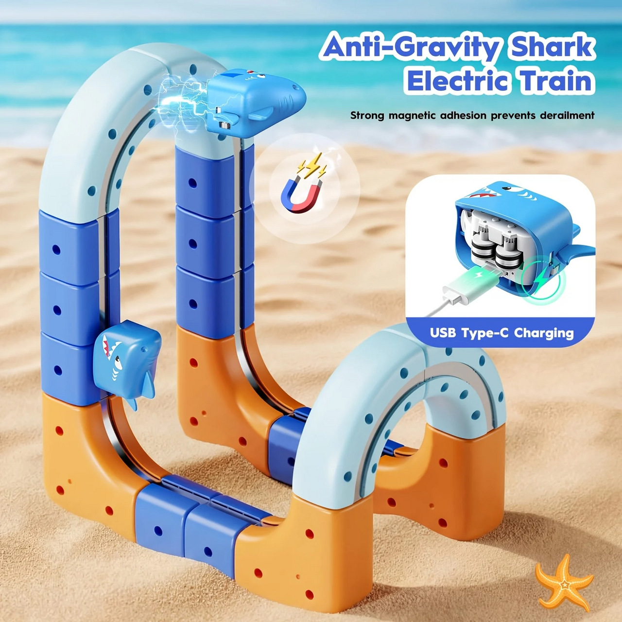 SharkRail – Lekent og interaktivt – Elektrisk togbane