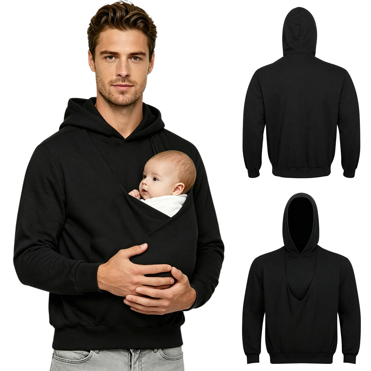 CuddleDad – Komfortabel og praktisk – Herre-hoodie med lommer