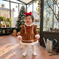 Thumbnail for LittleGinger – Varm og festlig – Jule-jumpsuit til baby med hårbånd
