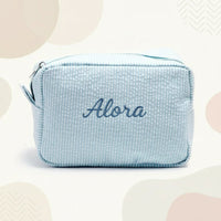 Thumbnail for Striped Name Pouch – Personlig og stilig – Sminkeveske
