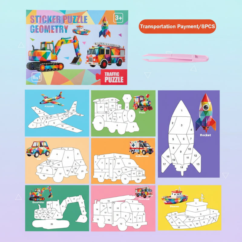 3D Sticker Puzzle – Kreativt og lærerikt – Geometrisk 3D-puslespill