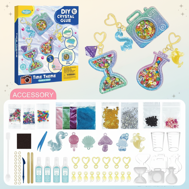DIY Crystal Keychain Kit – Kreativt og lekent – Nøkkelring-håndverkssett