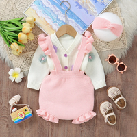 Thumbnail for FloraKnit – Mykt og søtt – babyantrekk med vest, smekke og hårbånd