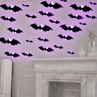 Thumbnail for SpookyGlow – Skummel og stemningsfull – LED-veggdekorasjon med Halloween-flaggermus