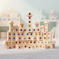 Thumbnail for Rainbow Gem Stacking Blocks – Kreativt og lærerikt – Sett med treklosser til å stable