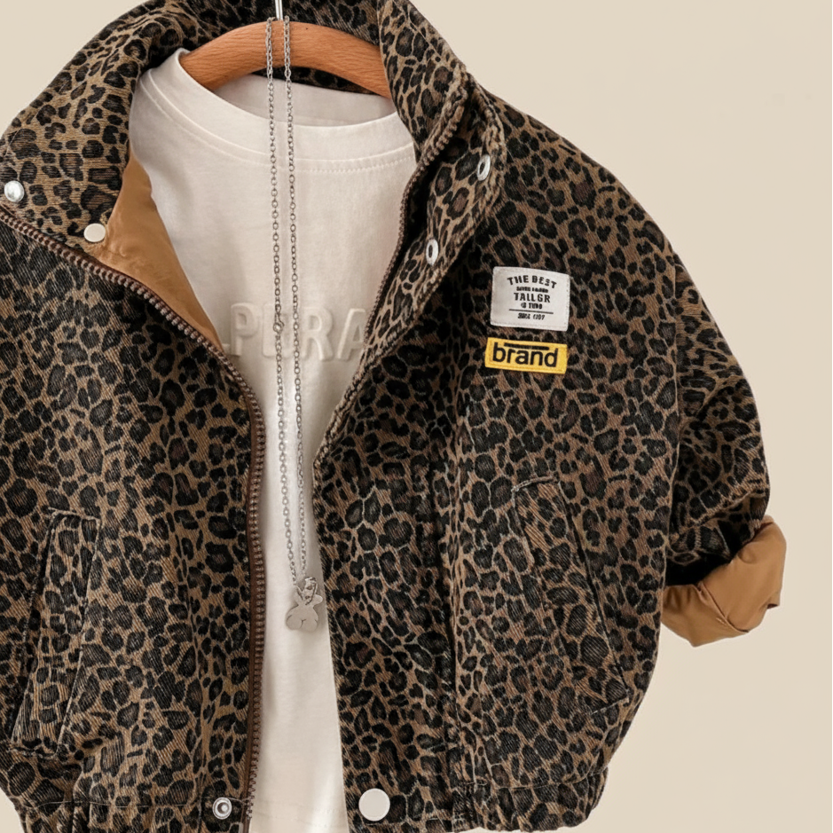 Mini Fashion – Tøff og komfortabel – Leopardmønstret jakke